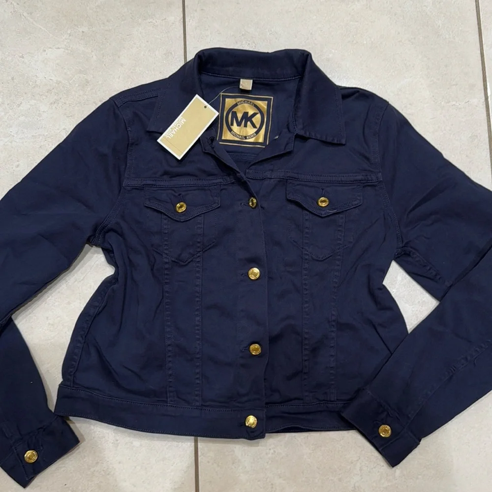 NEW Michael Kors Blue Denim Jacket - Picture 2 of 5